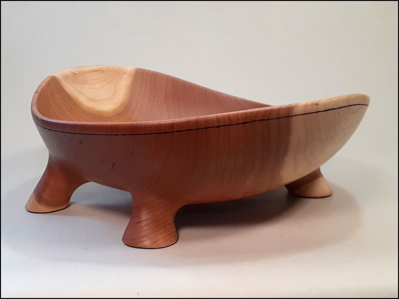 Hand carved cherry bowl "Cherry Surprise"  by Steve Schmeck