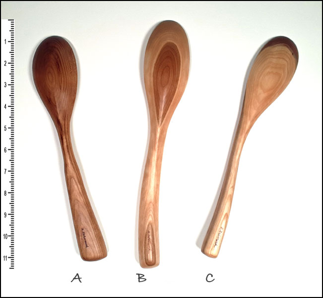 First three cherry spoons of 2026 (Back view)