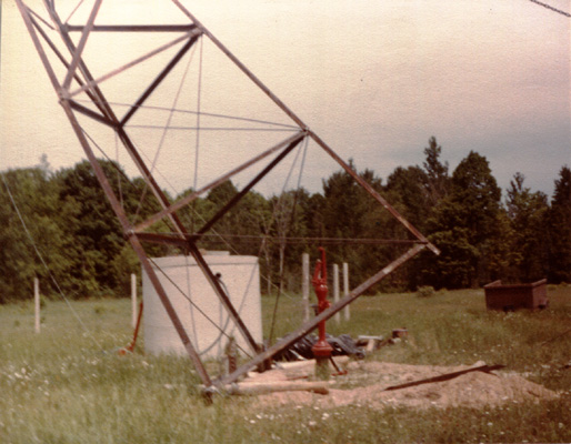 raising windmill tower - almost there